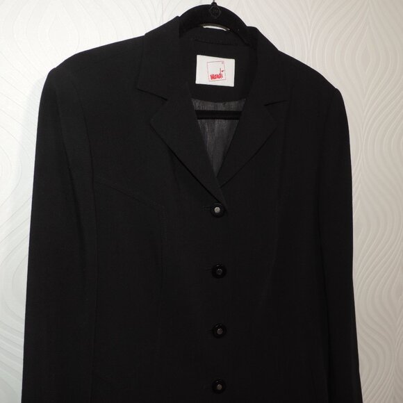 MONDI by Escada sz 42 / 10 Blk Wool Blend Stretch Blazer Jacket Vintage - Picture 2 of 14